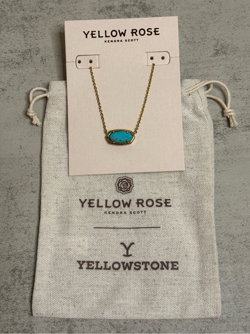 Kendra Scott Yellow Rose Vintage Gold Elisa Yellowstone Short Pendant Necklace